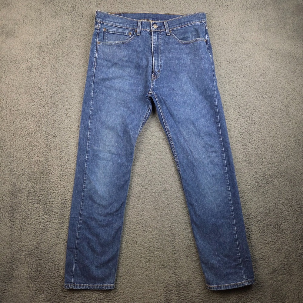 Levi's 505 Jeans Men's 34x32 Blue Denim Pants Regular Fit Straight Leg Stretch